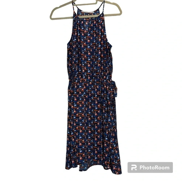 41 Hawthorn Tammi Sailboat Print Red/ White/Blue Mini Halter Dress Size Medium - Picture 3 of 9